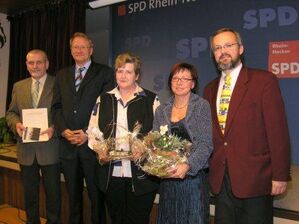Die Geehrten für treue Dienste mit Wolfgang Drexler und Thomas Funk
